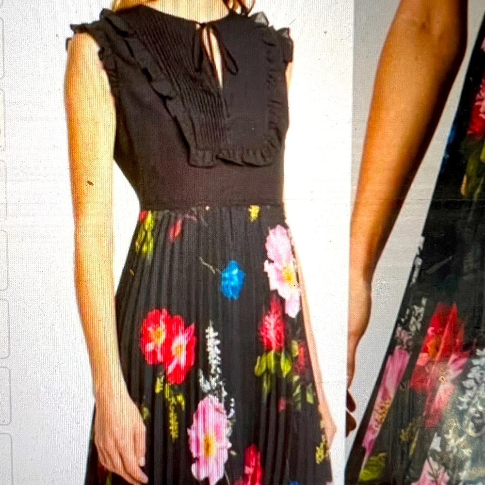 NWOT Ted Baker Romanna Floral Pleat Dress
